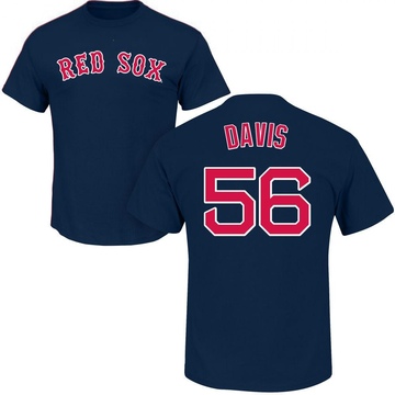 Men's Boston Red Sox Austin Davis ＃56 Roster Name & Number T-Shirt - Navy