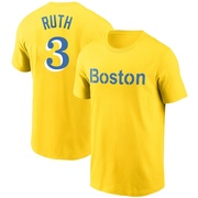 Men's Boston Red Sox Babe Ruth ＃3 City Connect Name & Number T-Shirt - Gold