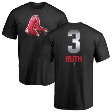 Men's Boston Red Sox Babe Ruth ＃3 Midnight Mascot T-Shirt - Black