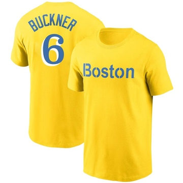 Men's Boston Red Sox Bill Buckner ＃6 City Connect Name & Number T-Shirt - Gold