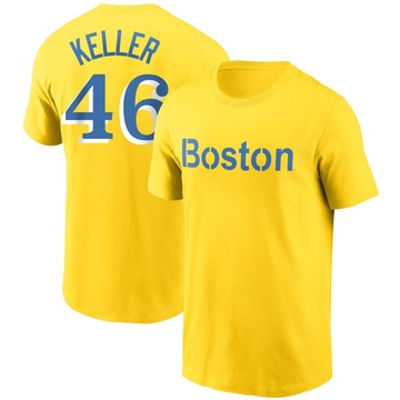 Men's Boston Red Sox Brad Keller ＃46 City Connect Name & Number T-Shirt - Gold