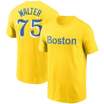 Men's Boston Red Sox Brandon Walter ＃75 City Connect Name & Number T-Shirt - Gold