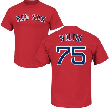 Men's Boston Red Sox Brandon Walter ＃75 Roster Name & Number T-Shirt - Scarlet