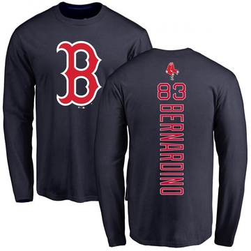 Men's Boston Red Sox Brennan Bernardino ＃83 Backer Long Sleeve T-Shirt - Navy