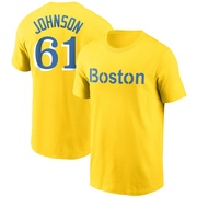 Men's Boston Red Sox Brian Johnson ＃61 City Connect Name & Number T-Shirt - Gold