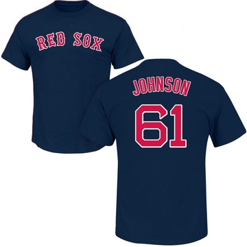 Men's Boston Red Sox Brian Johnson ＃61 Roster Name & Number T-Shirt - Navy