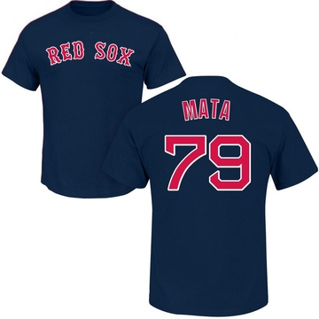 Men's Boston Red Sox Bryan Mata ＃79 Roster Name & Number T-Shirt - Navy