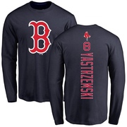 Men's Boston Red Sox Carl Yastrzemski ＃8 Backer Long Sleeve T-Shirt - Navy