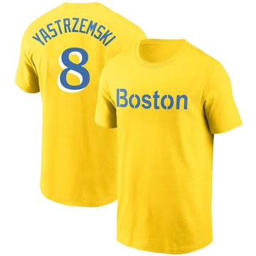 Men's Boston Red Sox Carl Yastrzemski ＃8 City Connect Name & Number T-Shirt - Gold