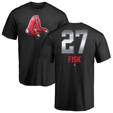 Men's Boston Red Sox Carlton Fisk ＃27 Midnight Mascot T-Shirt - Black