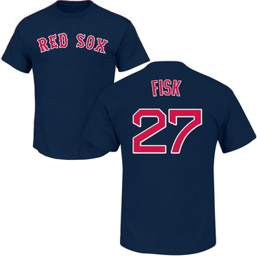 Men's Boston Red Sox Carlton Fisk ＃27 Roster Name & Number T-Shirt - Navy