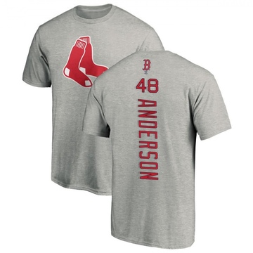 Men's Boston Red Sox Chase Anderson ＃48 Backer T-Shirt Ash