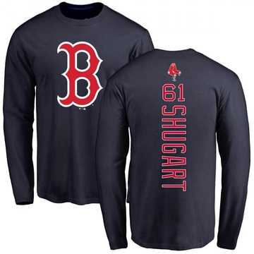 Men's Boston Red Sox Chase Shugart ＃61 Backer Long Sleeve T-Shirt - Navy