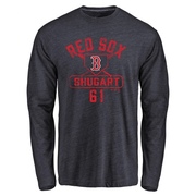 Men's Boston Red Sox Chase Shugart ＃61 Base Runner Long Sleeve T-Shirt - Navy