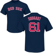 Men's Boston Red Sox Chase Shugart ＃61 Roster Name & Number T-Shirt - Navy