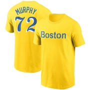 Men's Boston Red Sox Chris Murphy ＃72 City Connect Name & Number T-Shirt - Gold