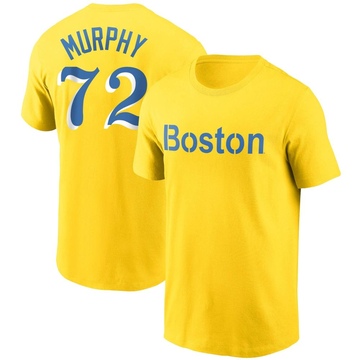 Men's Boston Red Sox Chris Murphy ＃72 City Connect Name & Number T-Shirt - Gold