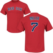 Men's Boston Red Sox Christopher Miller ＃7 Roster Name & Number T-Shirt - Scarlet