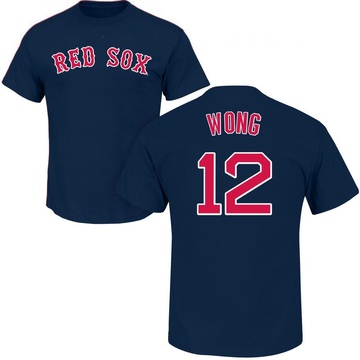 Men's Boston Red Sox Connor Wong ＃12 Roster Name & Number T-Shirt - Navy