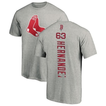 Men's Boston Red Sox Darwinzon Hernandez ＃63 Backer T-Shirt Ash