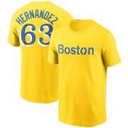 Men's Boston Red Sox Darwinzon Hernandez ＃63 City Connect Name & Number T-Shirt - Gold