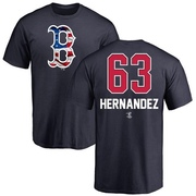 Men's Boston Red Sox Darwinzon Hernandez ＃63 Name and Number Banner Wave T-Shirt - Navy