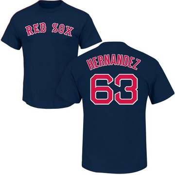 Men's Boston Red Sox Darwinzon Hernandez ＃63 Roster Name & Number T-Shirt - Navy