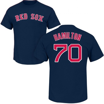 Men's Boston Red Sox David Hamilton ＃70 Roster Name & Number T-Shirt - Navy