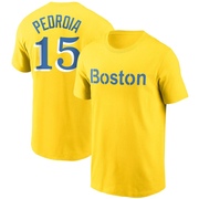 Men's Boston Red Sox Dustin Pedroia ＃15 City Connect Name & Number T-Shirt - Gold