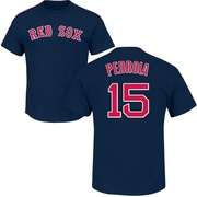 Men's Boston Red Sox Dustin Pedroia ＃15 Roster Name & Number T-Shirt - Navy