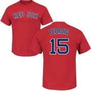 Men's Boston Red Sox Dustin Pedroia ＃15 Roster Name & Number T-Shirt - Scarlet