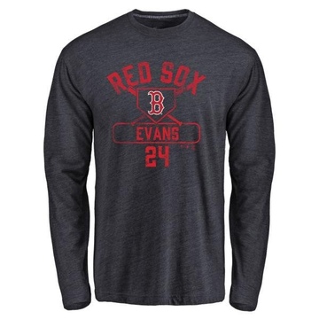 Men's Boston Red Sox Dwight Evans ＃24 Base Runner Long Sleeve T-Shirt - Navy
