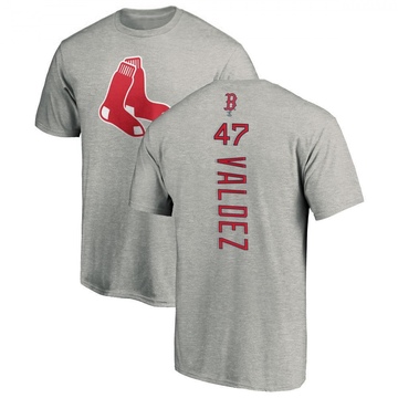 Men's Boston Red Sox Enmanuel Valdez ＃47 Backer T-Shirt Ash