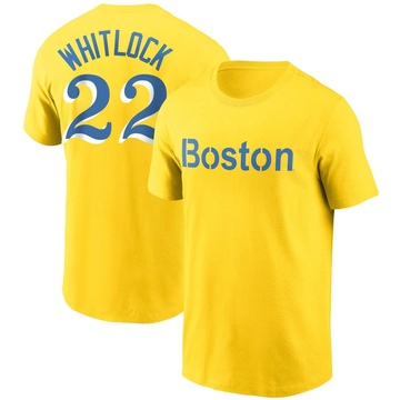 Men's Boston Red Sox Garrett Whitlock ＃22 City Connect Name & Number T-Shirt - Gold