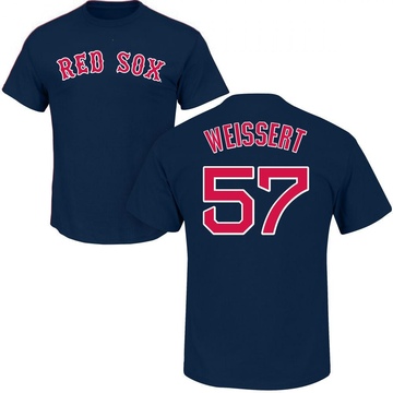 Men's Boston Red Sox Greg Weissert ＃57 Roster Name & Number T-Shirt - Navy