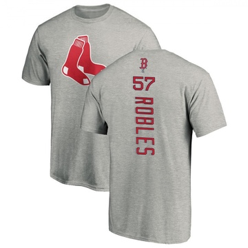 Men's Boston Red Sox Hansel Robles ＃57 Backer T-Shirt Ash