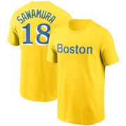 Men's Boston Red Sox Hirokazu Sawamura ＃18 City Connect Name & Number T-Shirt - Gold