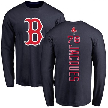 Men's Boston Red Sox Joe Jacques ＃78 Backer Long Sleeve T-Shirt - Navy