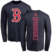 Men's Boston Red Sox Joely Rodriguez ＃56 Backer Long Sleeve T-Shirt - Navy