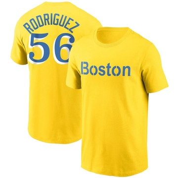 Men's Boston Red Sox Joely Rodriguez ＃56 City Connect Name & Number T-Shirt - Gold