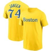 Men's Boston Red Sox Kenley Jansen ＃74 City Connect Name & Number T-Shirt - Gold