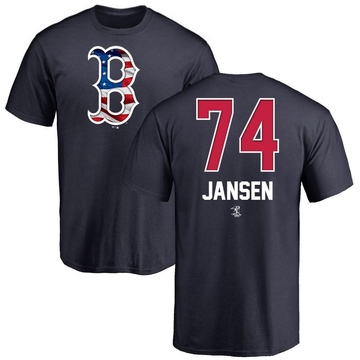 Men's Boston Red Sox Kenley Jansen ＃74 Name and Number Banner Wave T-Shirt - Navy