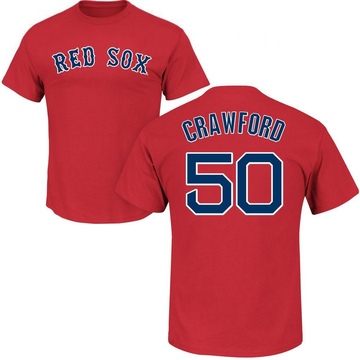 Men's Boston Red Sox Kutter Crawford ＃50 Roster Name & Number T-Shirt - Scarlet