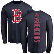 Men's Boston Red Sox Liam Hendriks ＃31 Backer Long Sleeve T-Shirt - Navy