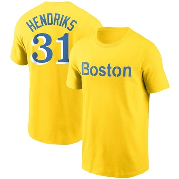 Men's Boston Red Sox Liam Hendriks ＃31 City Connect Name & Number T-Shirt - Gold