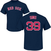 Men's Boston Red Sox Lucas Sims ＃39 Roster Name & Number T-Shirt - Navy