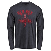 Men's Boston Red Sox Masataka Yoshida ＃7 Base Runner Long Sleeve T-Shirt - Navy