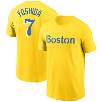 Men's Boston Red Sox Masataka Yoshida ＃7 City Connect Name & Number T-Shirt - Gold