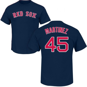 Men's Boston Red Sox Pedro Martinez ＃45 Roster Name & Number T-Shirt - Navy