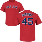 Men's Boston Red Sox Pedro Martinez ＃45 Roster Name & Number T-Shirt - Scarlet